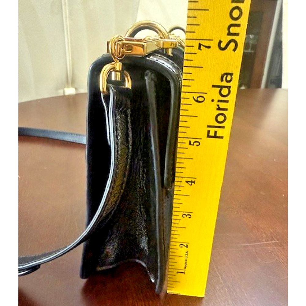Gucci Black Gold GG Monogram Velvet Sylvie Small Shoulder Crossbody Bag GORGEOUS - Picture 13 of 16